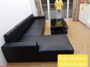 Thiết kế đóng mới sofa da nhà anh việt ở Hòa bình 7 Minh khai