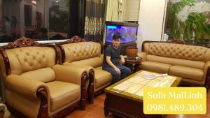 Bọc ghế sofa da nhà anh Duy Phan ở BT6 khu đô thị XaLa