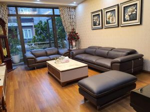 Bọc ghế sofa da nhà anh Đại ở KĐT  Định Công